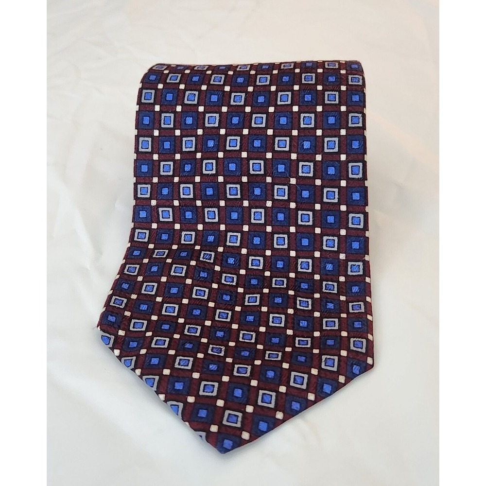 Ferrell Reed for Nordstrom Mens Silk Geometric Pattern Necktie Made in America - Picture 2 of 6